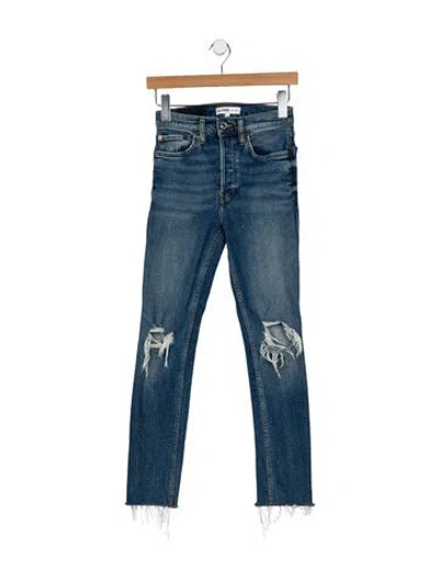 Pre-owned Re/done Mid-rise Skinny Leg Jeans In Blue