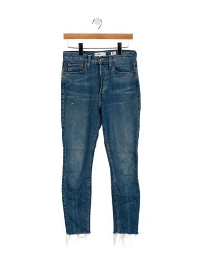 Pre-owned Re/done Mid-rise Skinny Leg Jeans In Blue
