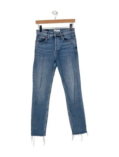 Pre-owned Re/done Mid-rise Skinny Leg Jeans In Blue
