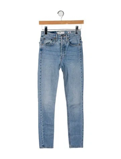 Pre-owned Re/done Mid-rise Skinny Leg Jeans In Blue