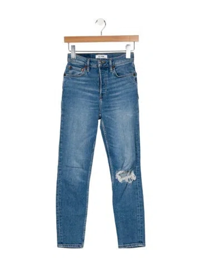Pre-owned Re/done Mid-rise Skinny Leg Jeans In Blue