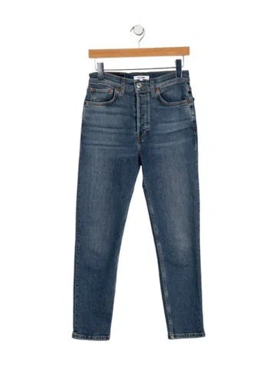 Pre-owned Re/done Mid-rise Skinny Leg Jeans In Blue