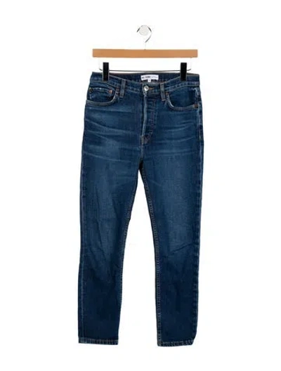 Pre-owned Re/done Mid-rise Skinny Leg Jeans In Blue