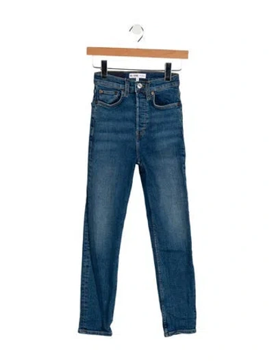 Pre-owned Re/done Mid-rise Skinny Leg Jeans In Blue