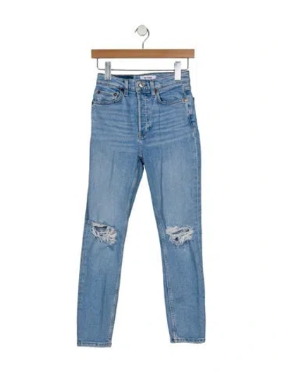 Pre-owned Re/done Mid-rise Skinny Leg Jeans In Blue