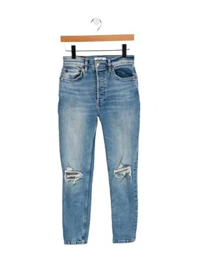 Pre-owned Re/done Mid-rise Skinny Leg Jeans In Blue