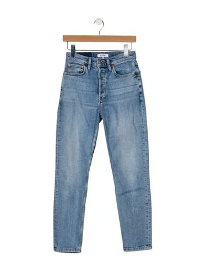 Pre-owned Re/done Mid-rise Skinny Leg Jeans In Blue
