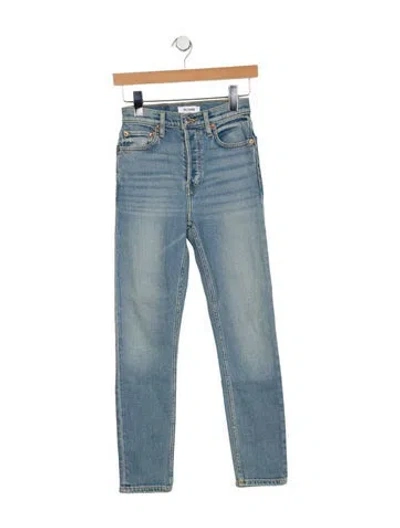 Pre-owned Re/done Mid-rise Skinny Leg Jeans In Blue
