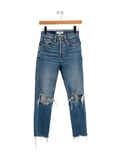 Pre-owned Re/done Mid-rise Skinny Leg Jeans In Blue