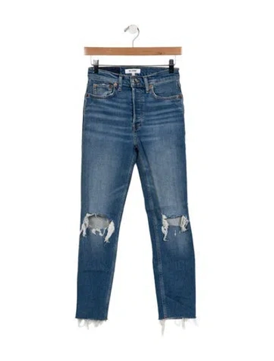 Pre-owned Re/done Mid-rise Skinny Leg Jeans In Blue