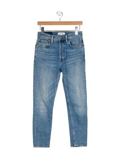 Pre-owned Re/done Mid-rise Skinny Leg Jeans In Blue