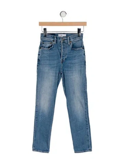 Pre-owned Re/done Mid-rise Skinny Leg Jeans In Blue