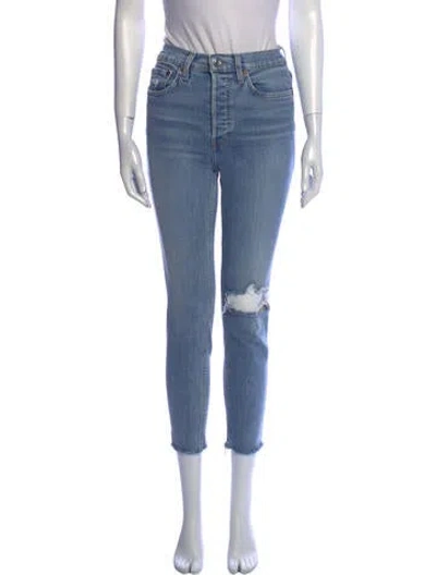Pre-owned Re/done Mid-rise Skinny Leg Jeans In Blue