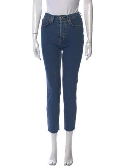 Pre-owned Re/done Mid-rise Skinny Leg Jeans In Blue