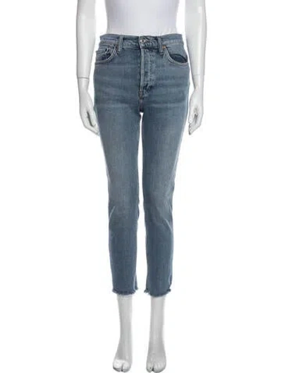 Pre-owned Re/done Mid-rise Skinny Leg Jeans In Blue