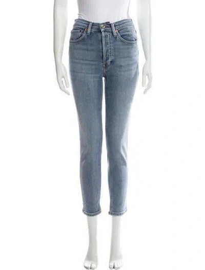 Pre-owned Re/done Mid-rise Skinny Leg Jeans In Blue