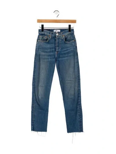 Pre-owned Re/done Mid-rise Skinny Leg Jeans In Blue