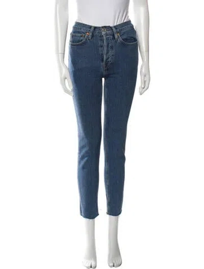 Pre-owned Re/done Mid-rise Skinny Leg Jeans In Blue