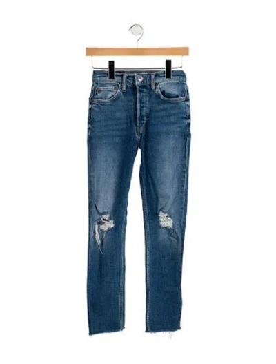 Pre-owned Re/done Mid-rise Skinny Leg Jeans In Blue