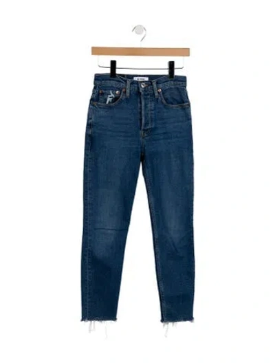 Pre-owned Re/done Mid-rise Skinny Leg Jeans In Blue