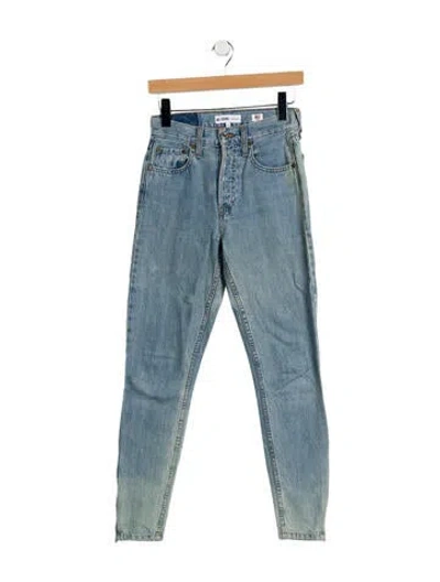 Pre-owned Re/done Mid-rise Skinny Leg Jeans In Blue