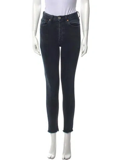 Pre-owned Re/done Mid-rise Skinny Leg Jeans In Blue
