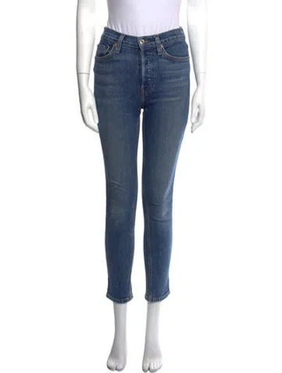Pre-owned Re/done Mid-rise Skinny Leg Jeans In Blue