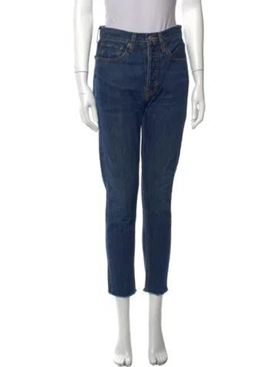Pre-owned Re/done Mid-rise Skinny Leg Jeans In Blue