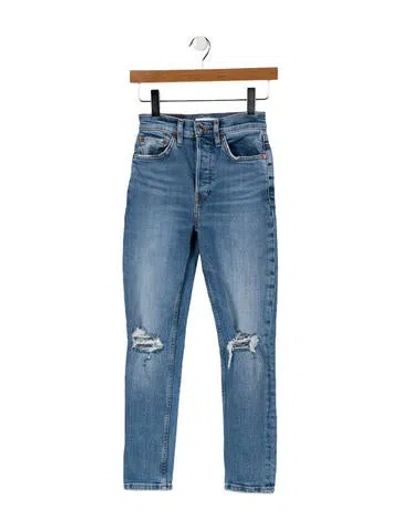 Pre-owned Re/done Mid-rise Skinny Leg Jeans In Blue