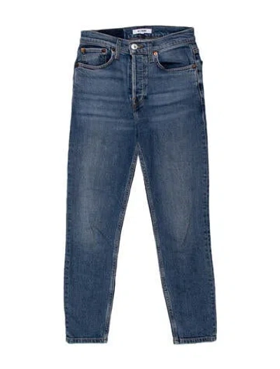 Pre-owned Re/done Mid-rise Skinny Leg Jeans In Blue