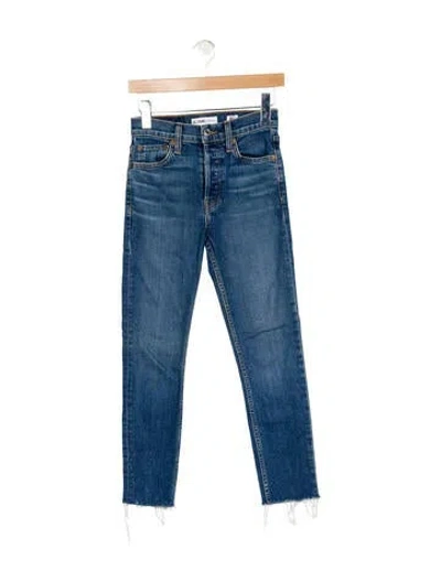 Pre-owned Re/done Mid-rise Skinny Leg Jeans In Blue