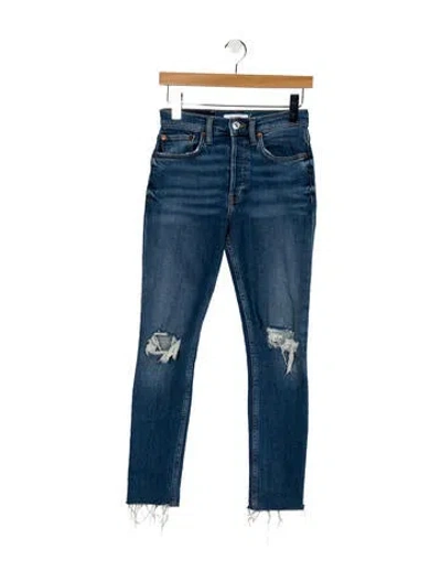 Pre-owned Re/done Mid-rise Skinny Leg Jeans In Blue