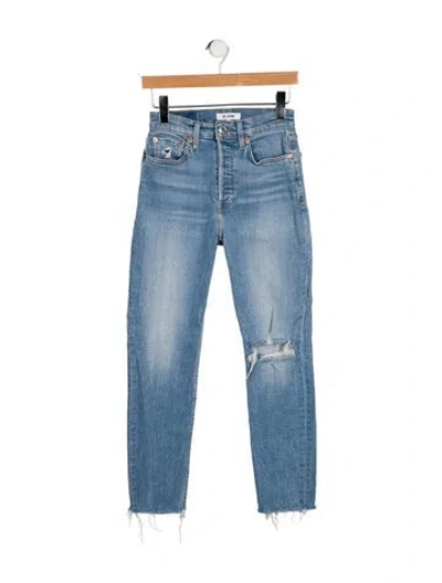 Pre-owned Re/done Mid-rise Skinny Leg Jeans In Blue