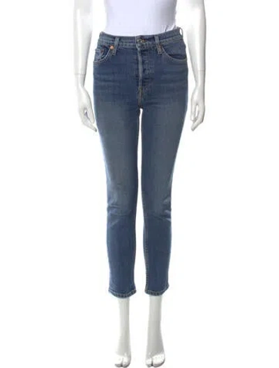 Pre-owned Re/done Mid-rise Skinny Leg Jeans In Blue