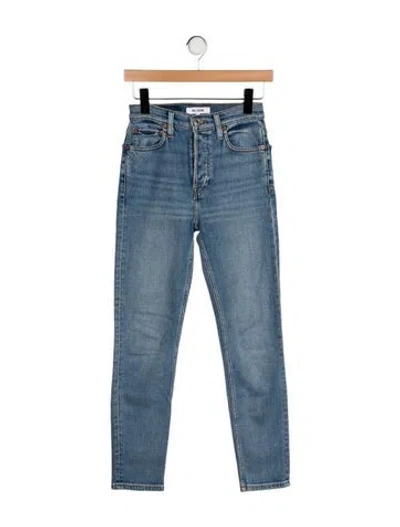 Pre-owned Re/done Mid-rise Skinny Leg Jeans In Blue