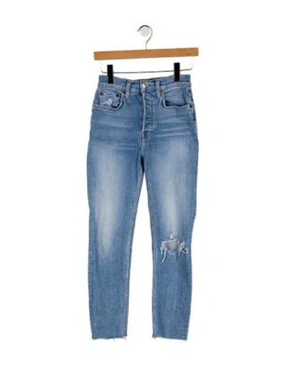 Pre-owned Re/done Mid-rise Skinny Leg Jeans In Blue