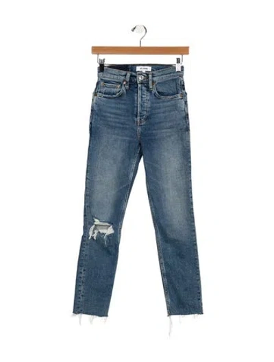 Pre-owned Re/done Mid-rise Skinny Leg Jeans In Blue