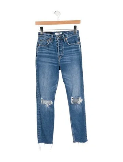 Pre-owned Re/done Mid-rise Skinny Leg Jeans In Blue