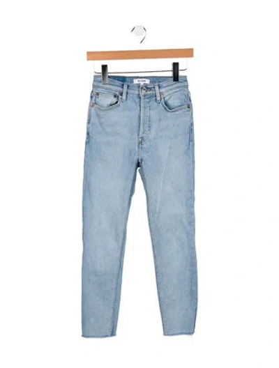 Pre-owned Re/done Mid-rise Skinny Leg Jeans In Blue