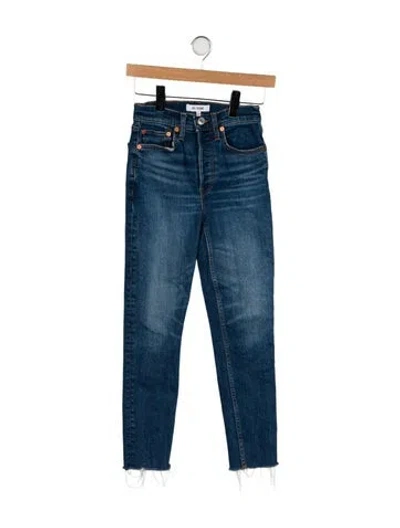 Pre-owned Re/done Mid-rise Skinny Leg Jeans In Blue