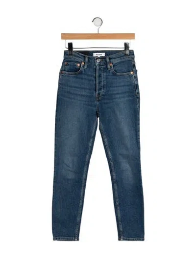 Pre-owned Re/done Mid-rise Skinny Leg Jeans In Blue