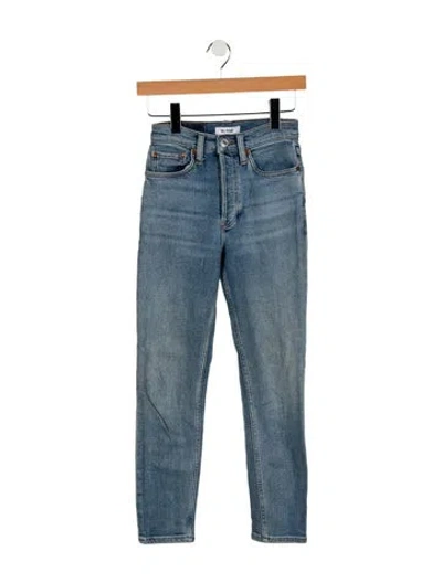 Pre-owned Re/done Mid-rise Skinny Leg Jeans In Blue