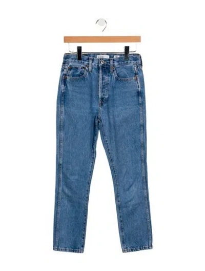 Pre-owned Re/done Mid-rise Skinny Leg Jeans In Blue