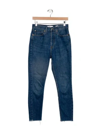 Pre-owned Re/done Mid-rise Skinny Leg Jeans In Blue