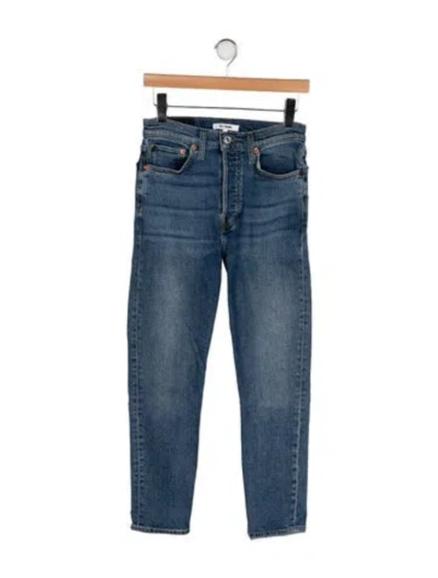 Pre-owned Re/done Mid-rise Skinny Leg Jeans In Blue
