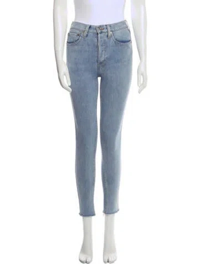 Pre-owned Re/done Mid-rise Skinny Leg Jeans In Blue
