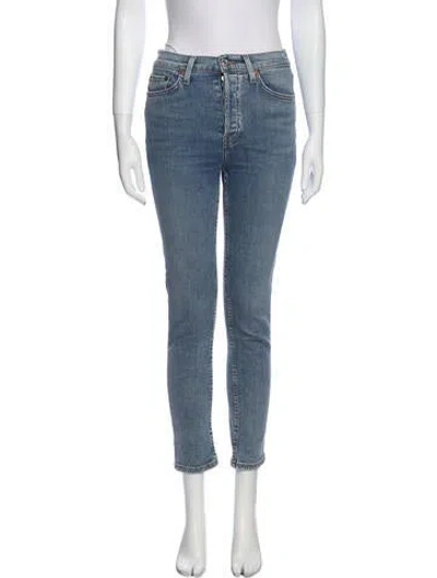 Pre-owned Re/done Mid-rise Skinny Leg Jeans In Blue