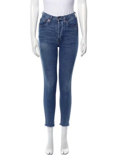 Pre-owned Re/done Mid-rise Skinny Leg Jeans In Blue