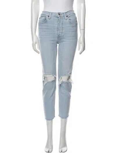 Pre-owned Re/done Mid-rise Skinny Leg Jeans In Blue
