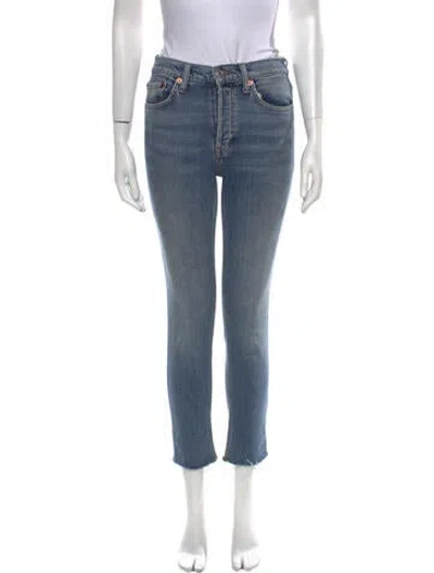 Pre-owned Re/done Mid-rise Skinny Leg Jeans In Blue